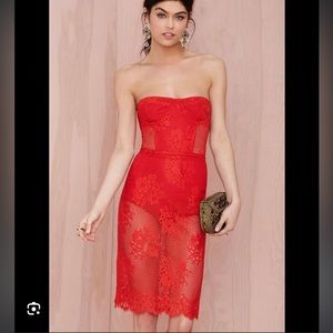 For Love and Lemons Red Lace Dress